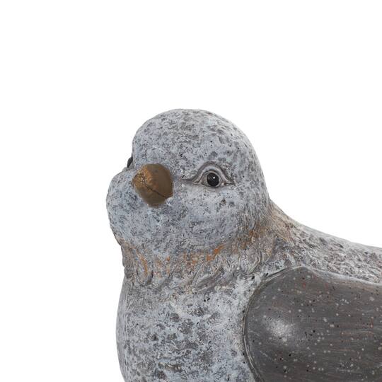 13" Gray Stone Country Bird Garden Sculpture Set